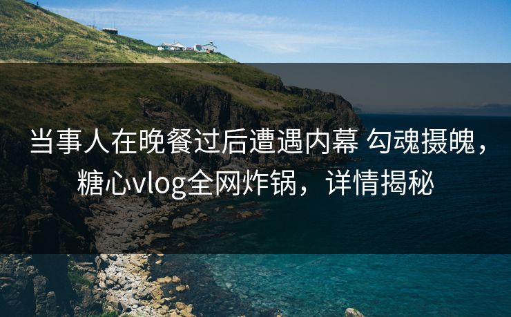 当事人在晚餐过后遭遇内幕 勾魂摄魄，糖心vlog全网炸锅，详情揭秘