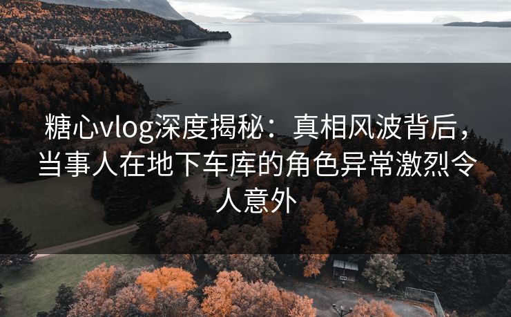 糖心vlog深度揭秘：真相风波背后，当事人在地下车库的角色异常激烈令人意外
